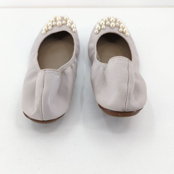 Valentino Garavani Women EU 36 Ballet Flats Pale Pink Leather Pearl Embellished - Picture 10 of 12